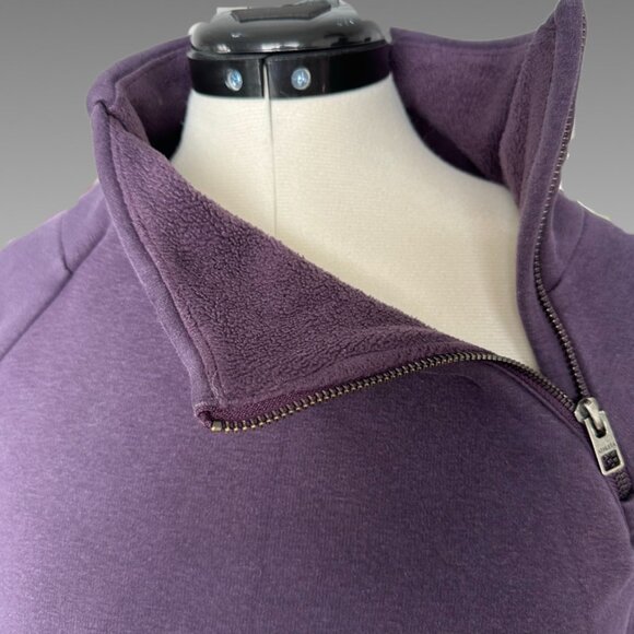 ATHLETA Cozy Karma Asymmetrical Pullover Sweatshirt Deep Purple Cabin Fall XS - Picture 6 of 9